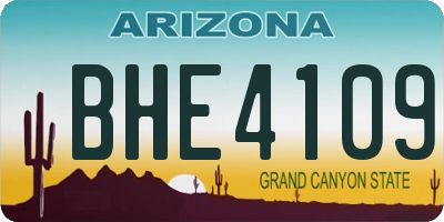 AZ license plate BHE4109
