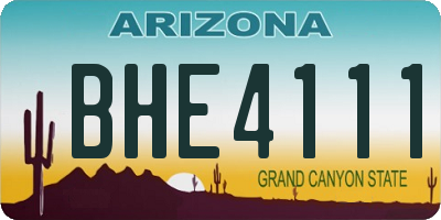 AZ license plate BHE4111