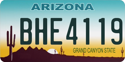 AZ license plate BHE4119
