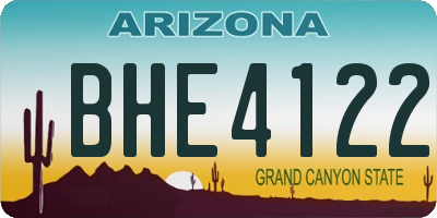AZ license plate BHE4122
