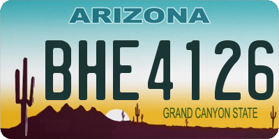 AZ license plate BHE4126