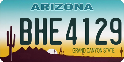AZ license plate BHE4129