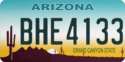 AZ license plate BHE4133