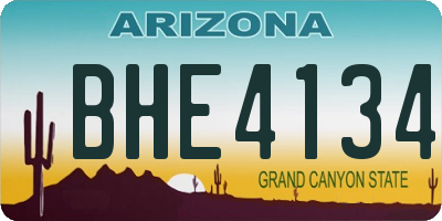 AZ license plate BHE4134