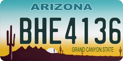 AZ license plate BHE4136