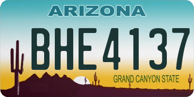 AZ license plate BHE4137