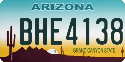 AZ license plate BHE4138