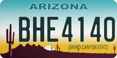 AZ license plate BHE4140