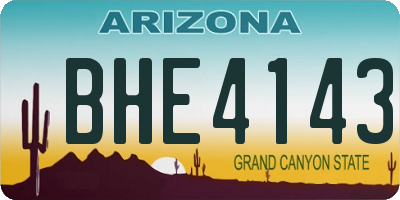 AZ license plate BHE4143