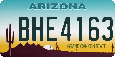 AZ license plate BHE4163