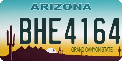 AZ license plate BHE4164