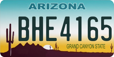 AZ license plate BHE4165