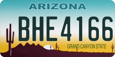 AZ license plate BHE4166