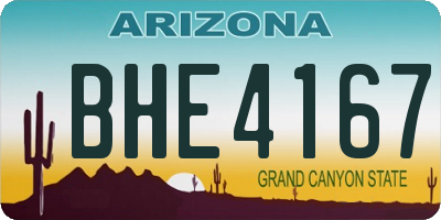 AZ license plate BHE4167