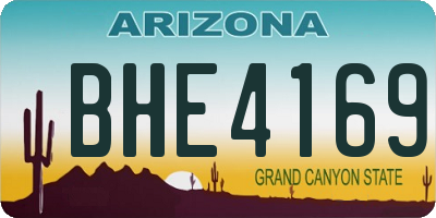 AZ license plate BHE4169