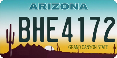 AZ license plate BHE4172