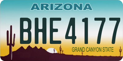 AZ license plate BHE4177