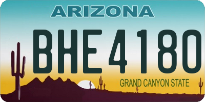 AZ license plate BHE4180