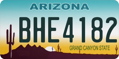 AZ license plate BHE4182