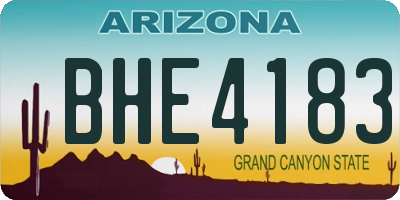 AZ license plate BHE4183