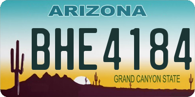 AZ license plate BHE4184