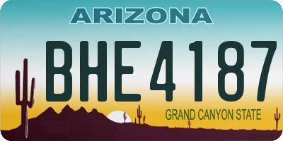AZ license plate BHE4187