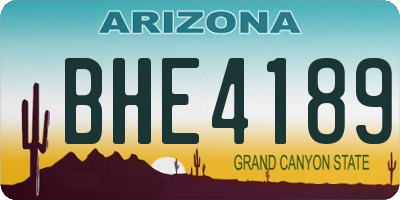 AZ license plate BHE4189