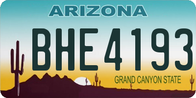 AZ license plate BHE4193