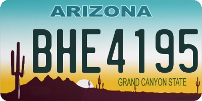 AZ license plate BHE4195