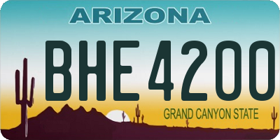 AZ license plate BHE4200