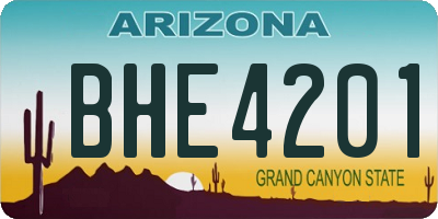 AZ license plate BHE4201