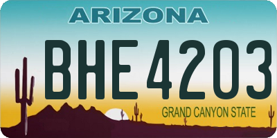 AZ license plate BHE4203