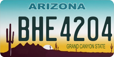 AZ license plate BHE4204