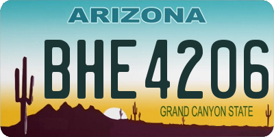 AZ license plate BHE4206