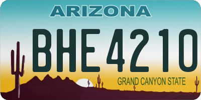 AZ license plate BHE4210