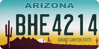 AZ license plate BHE4214