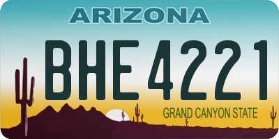 AZ license plate BHE4221