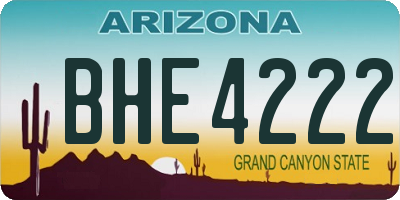 AZ license plate BHE4222