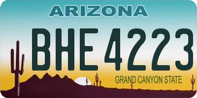 AZ license plate BHE4223