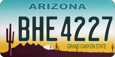 AZ license plate BHE4227