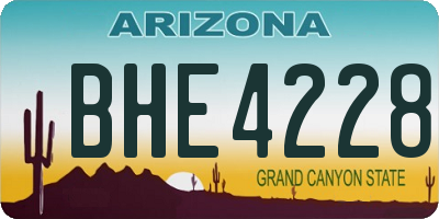 AZ license plate BHE4228