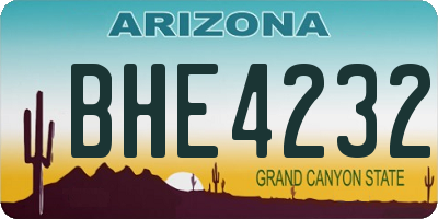 AZ license plate BHE4232