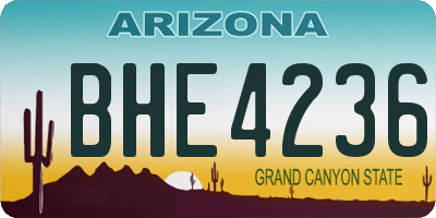 AZ license plate BHE4236
