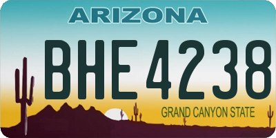 AZ license plate BHE4238
