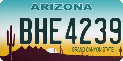 AZ license plate BHE4239