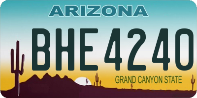 AZ license plate BHE4240
