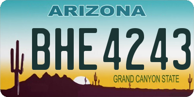 AZ license plate BHE4243