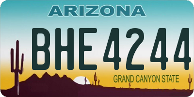 AZ license plate BHE4244
