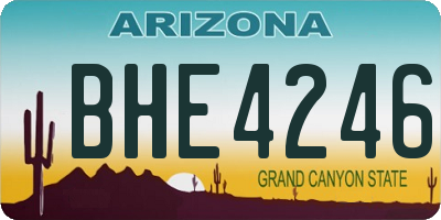 AZ license plate BHE4246