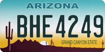 AZ license plate BHE4249